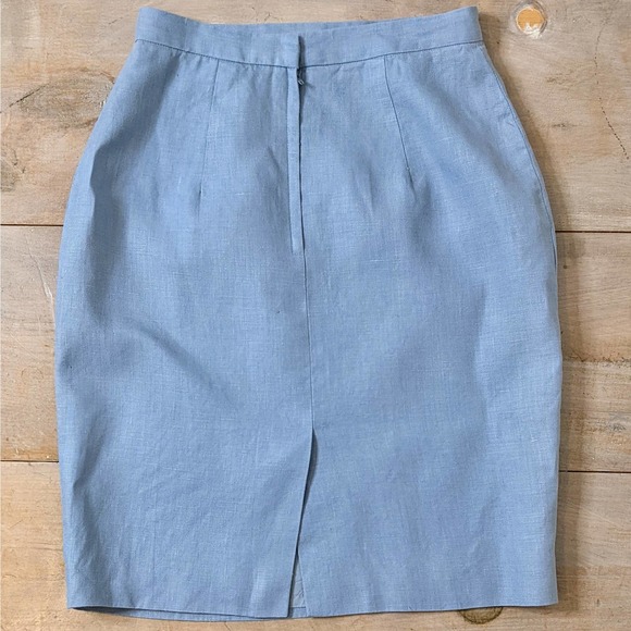 Unbranded Sky Blue Knee Length Linen Skirt Size 6 - Picture 2 of 4